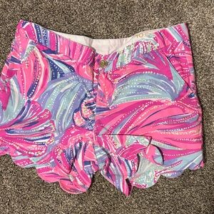 Lilly Pulitzer Pink and Blue High Waist Shorts